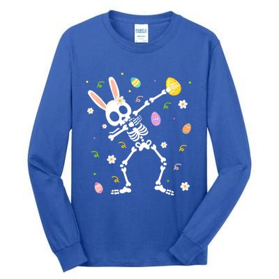 Happy Easter Funny Dabbing Bunny Skeleton Hunting Eggs Gift Tall Long Sleeve T-Shirt