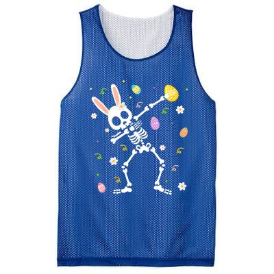 Happy Easter Funny Dabbing Bunny Skeleton Hunting Eggs Gift Mesh Reversible Basketball Jersey Tank