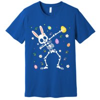 Happy Easter Funny Dabbing Bunny Skeleton Hunting Eggs Gift Premium T-Shirt