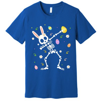 Happy Easter Funny Dabbing Bunny Skeleton Hunting Eggs Gift Premium T-Shirt