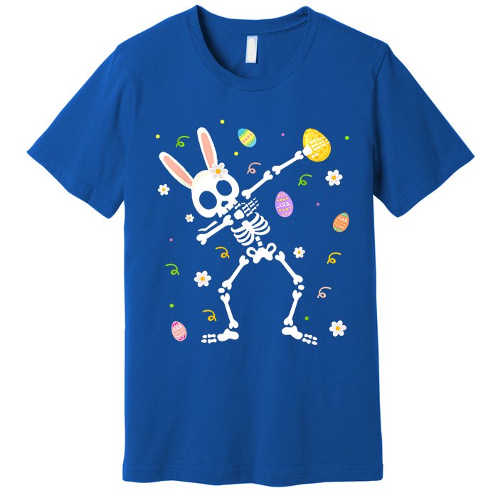 Happy Easter Funny Dabbing Bunny Skeleton Hunting Eggs Gift Premium T-Shirt