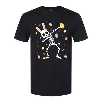 Happy Easter Funny Dabbing Bunny Skeleton Hunting Eggs Gift Softstyle CVC T-Shirt