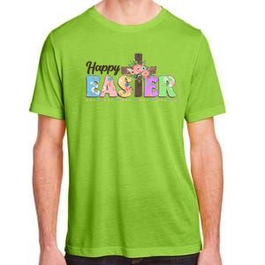 Happy Easter Flower Floral Cross Adult ChromaSoft Performance T-Shirt