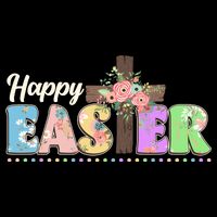 Happy Easter Flower Floral Cross Cooling Performance Crew T-Shirt
