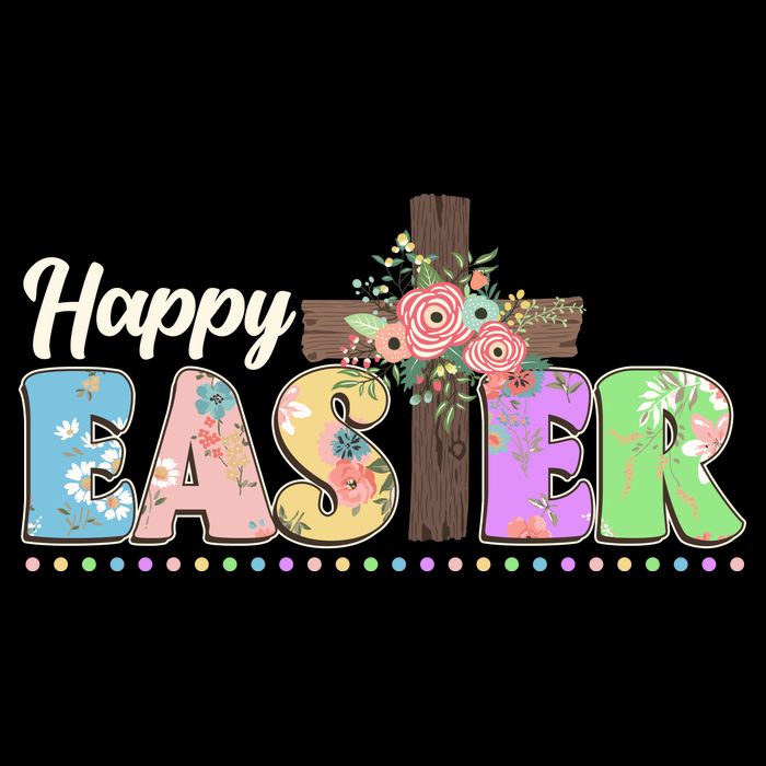 Happy Easter Flower Floral Cross Cooling Performance Crew T-Shirt