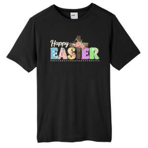 Happy Easter Flower Floral Cross Tall Fusion ChromaSoft Performance T-Shirt