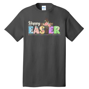 Happy Easter Flower Floral Cross Tall T-Shirt