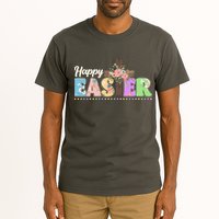 Happy Easter Flower Floral Cross Tall T-Shirt