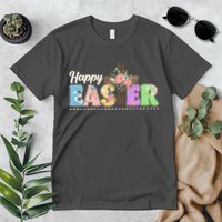 Happy Easter Flower Floral Cross Premium T-Shirt