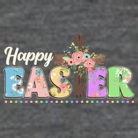 Happy Easter Flower Floral Cross Premium T-Shirt