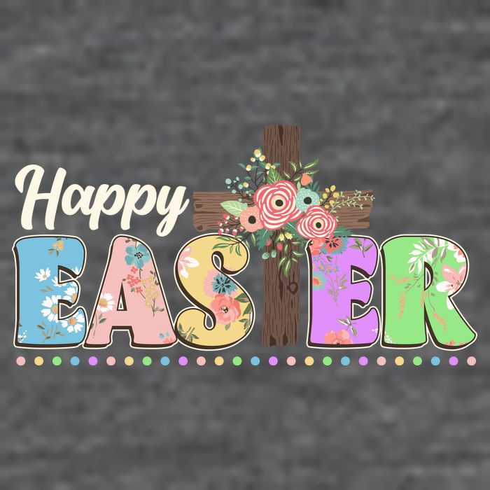 Happy Easter Flower Floral Cross Premium T-Shirt