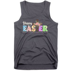 Happy Easter Flower Floral Cross Tank Top