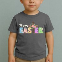 Happy Easter Flower Floral Cross Toddler T-Shirt