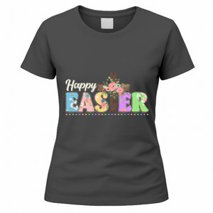 Happy Easter Flower Floral Cross Women's T-Shirt