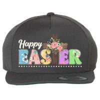 Happy Easter Flower Floral Cross Wool Snapback Cap
