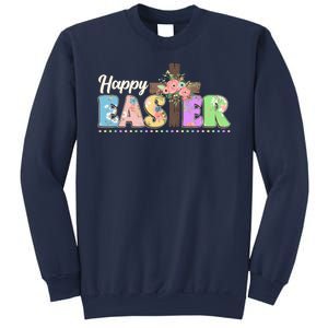 Happy Easter Flower Floral Cross Sweatshirt