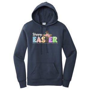 Happy Easter Flower Floral Cross Women's Pullover Hoodie