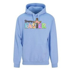 Happy Easter Flower Floral Cross Unisex Surf Hoodie