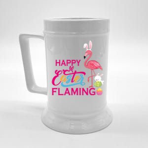 Happy Easter Flamigo Cute Bunny Flamingo Hunting Easter Eggs Gift Beer Stein