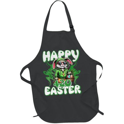Happy Easter Funny 420 Day Easter Bunny Rabbit Women Full-Length Apron With Pockets