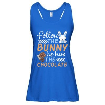 Happy Easter Follow The Bunny He Has Chocolate Cool Gift Ladies Essential Flowy Tank