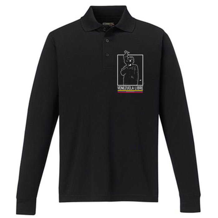 Hasta El Final Abajo Cadenas Venezuela Libre Performance Long Sleeve Polo