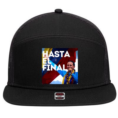 Hasta El Final Maria Corina Venezuela Libre 7 Panel Mesh Trucker Snapback Hat