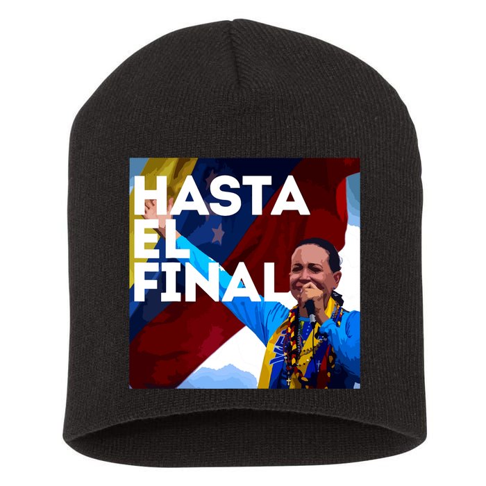 Hasta El Final Maria Corina Venezuela Libre Short Acrylic Beanie