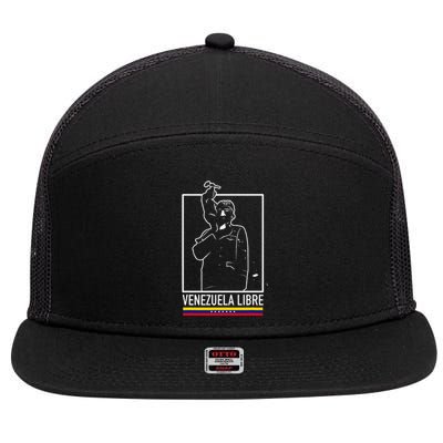 Hasta El Final Abajo Cadenas Venezuela Libre 7 Panel Mesh Trucker Snapback Hat