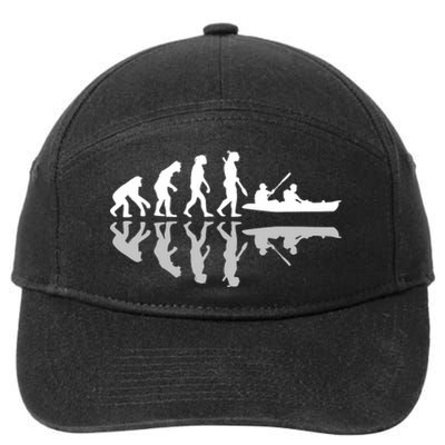 Human Evolution Funny Canoeing Humor River Adventure 7-Panel Snapback Hat