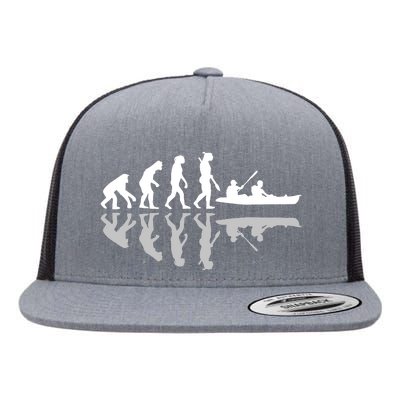 Human Evolution Funny Canoeing Humor River Adventure Flat Bill Trucker Hat