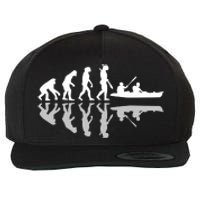 Human Evolution Funny Canoeing Humor River Adventure Wool Snapback Cap