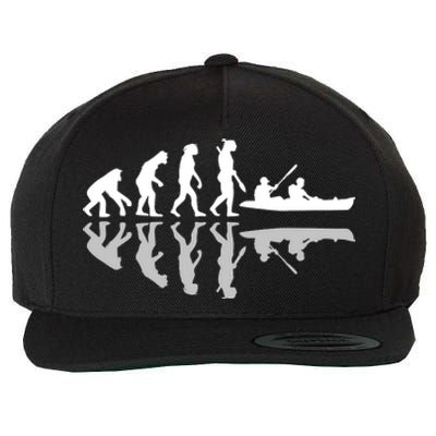 Human Evolution Funny Canoeing Humor River Adventure Wool Snapback Cap