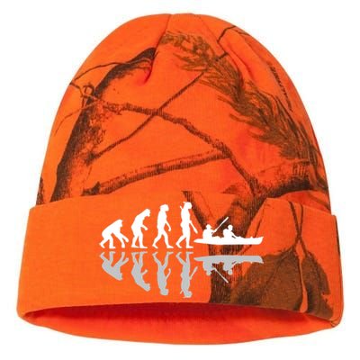 Human Evolution Funny Canoeing Humor River Adventure Kati Licensed 12" Camo Beanie