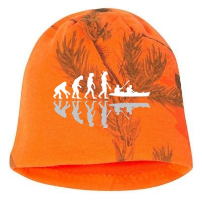 Human Evolution Funny Canoeing Humor River Adventure Kati - Camo Knit Beanie