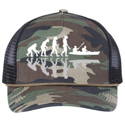 Human Evolution Funny Canoeing Humor River Adventure Retro Rope Trucker Hat Cap