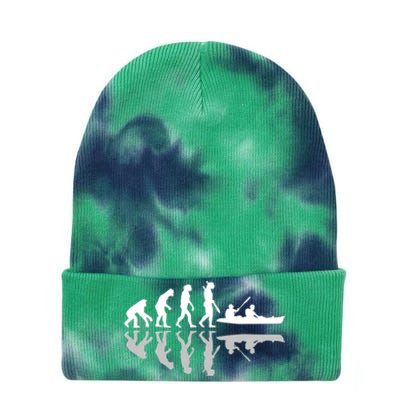 Human Evolution Funny Canoeing Humor River Adventure Tie Dye 12in Knit Beanie