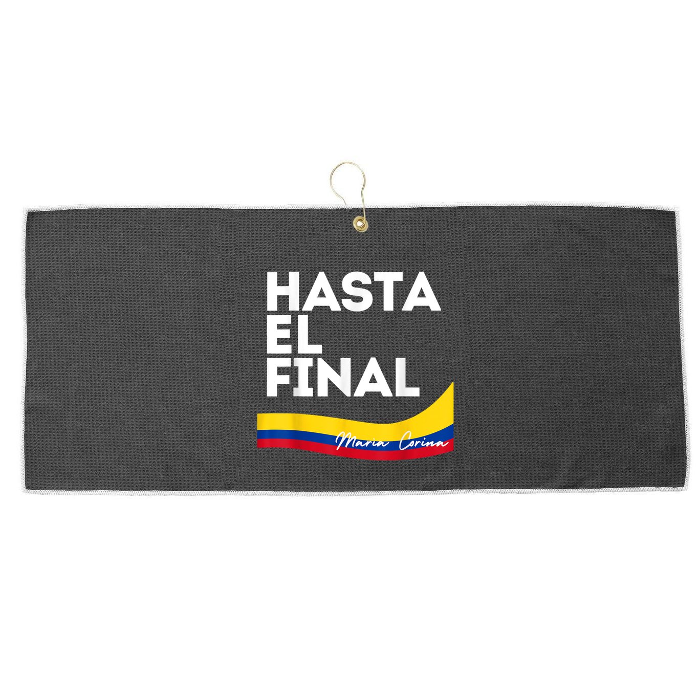 Hasta El Final Maria Corina Venezuela Libre Large Microfiber Waffle Golf Towel