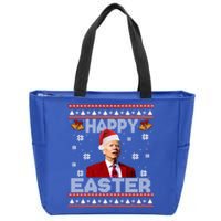 Happy Easter Funny Joe Biden Ugly Christmas Sweater Xmas Cute Gift Zip Tote Bag