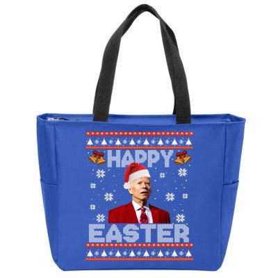 Happy Easter Funny Joe Biden Ugly Christmas Sweater Xmas Cute Gift Zip Tote Bag