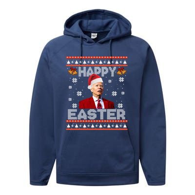 Happy Easter Funny Joe Biden Ugly Christmas Sweater Xmas Cute Gift Performance Fleece Hoodie