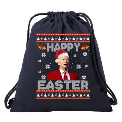 Happy Easter Funny Joe Biden Ugly Christmas Sweater Xmas Cute Gift Drawstring Bag