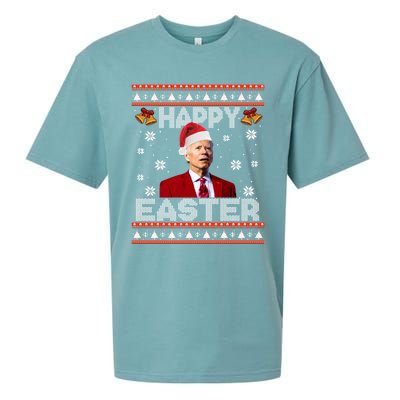 Happy Easter Funny Joe Biden Ugly Christmas Sweater Xmas Cute Gift Sueded Cloud Jersey T-Shirt