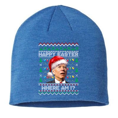 Happy Easter Funny Joe Biden Santa Ugly Christmas Sweater Meaningful Gift Sustainable Beanie