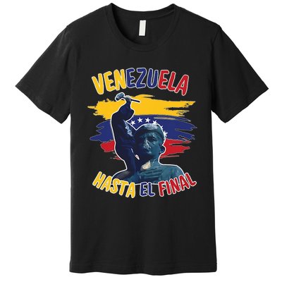 Hasta El Final Venezuela Flag Bandera De Venezuela 2024 Premium T-Shirt