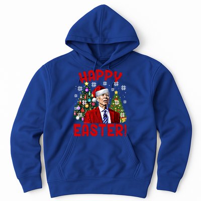 Happy Easter Funny Santa Joe Biden Confused Christmas Lights Gift Hoodie