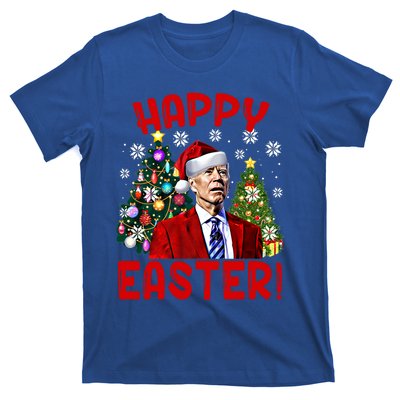 Happy Easter Funny Santa Joe Biden Confused Christmas Lights Gift T-Shirt