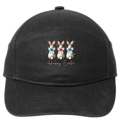 Happy Easter Funny Bunnies Coquette Bows Hunting Season 7-Panel Snapback Hat