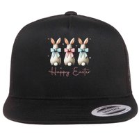 Happy Easter Funny Bunnies Coquette Bows Hunting Season Flatbill Hat