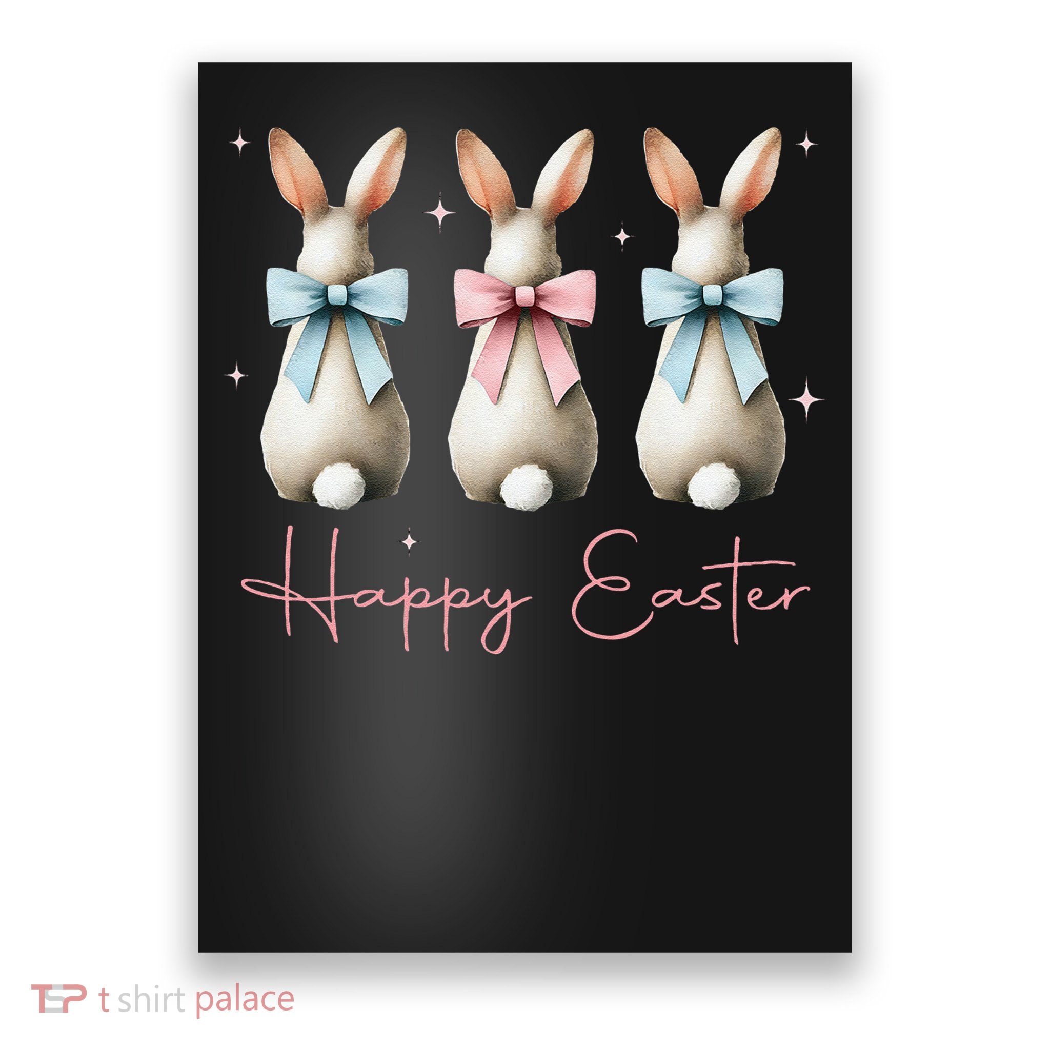 Happy Easter Funny Bunnies Coquette Bows Hunting Season Poster